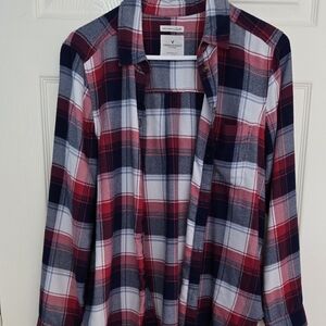 American Eagle Outfitters Red and Blue Plaid Shirt